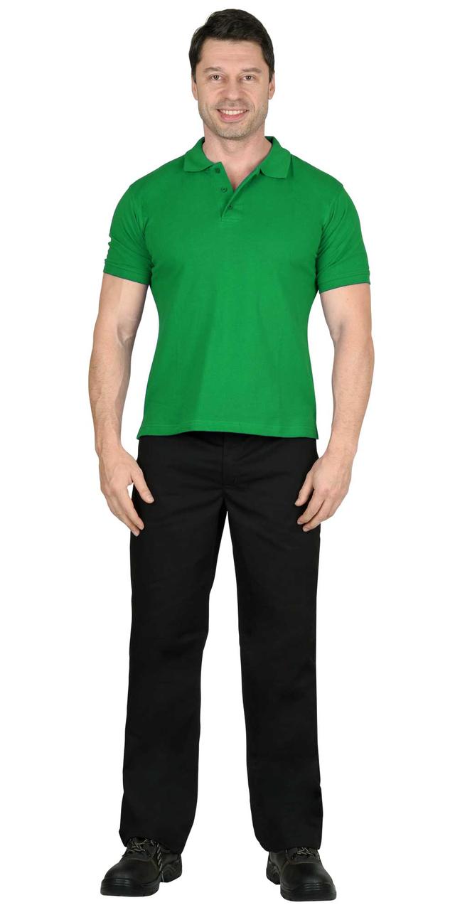 Рубашка-поло короткие рукава св.зеленая, рукав с манжетом, пл. 180 г/кв.м. - фото 1 - id-p127417370