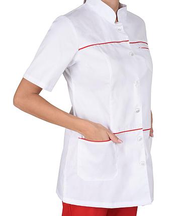 Костюм "СИРИУС-ЛАУРА" женский белый с красным, фото 2