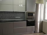 Кухня из ДСП Металлик F501 и стеклянными фасадами, фото 3