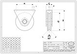 Колесо D-60мм, с внешним кронштейном, V-образное сечение IBFM АРТ.386060, фото 2