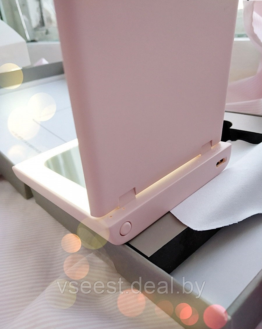 Многофункциональное зеркало-повербанк VH Portable Beauty Mirror M01 (White/Pink) (shu) - фото 3 - id-p127471946