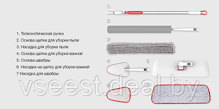 Набор для уборки 3 в 1 Yi Jie household cleaning small suit TZ-01 red-grey (shu), фото 3