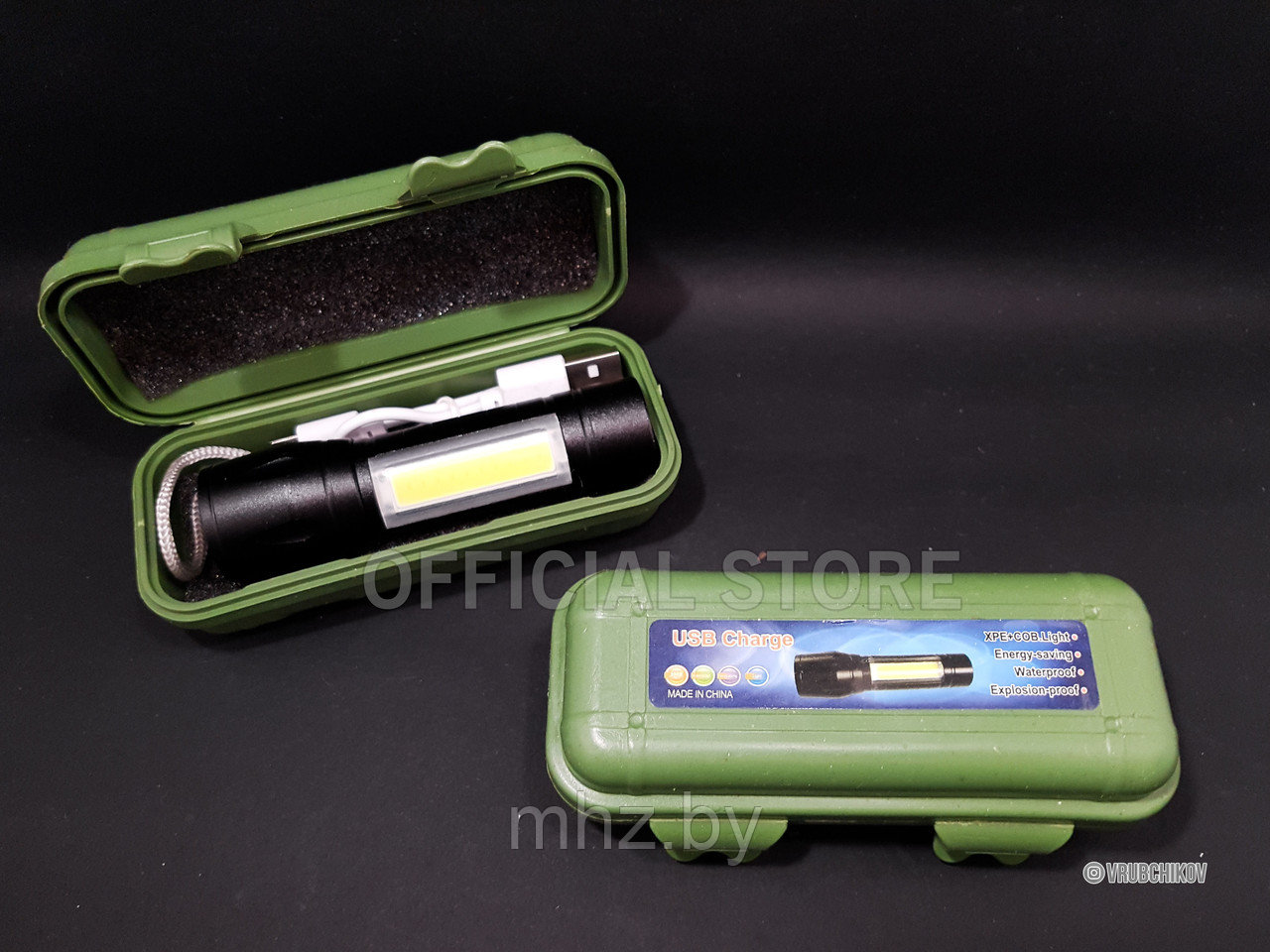 Водонепроницаемый карманный фонарик USB Charge - фото 3 - id-p127481111