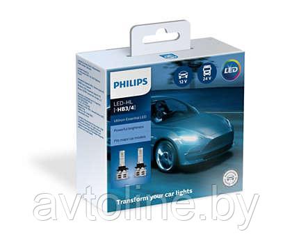 Лампа светодиодная HB3/HB4 Philips Ultinon Essential LED 6500K 11005UE2X2
