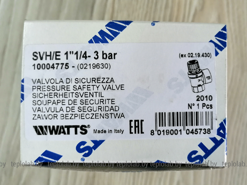 Watts SVH 1 1/4" x 1 1/2" 3 bar предохранительный клапан для систем отопления - фото 10 - id-p89617020