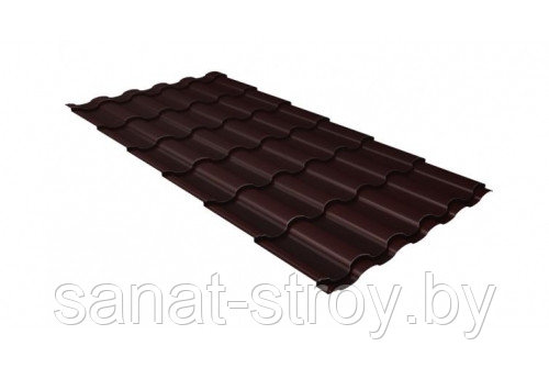 Металлочерепица Kredo Grand Line 0,5 Quarzit PRO Matt  RAL 8017 шоколад