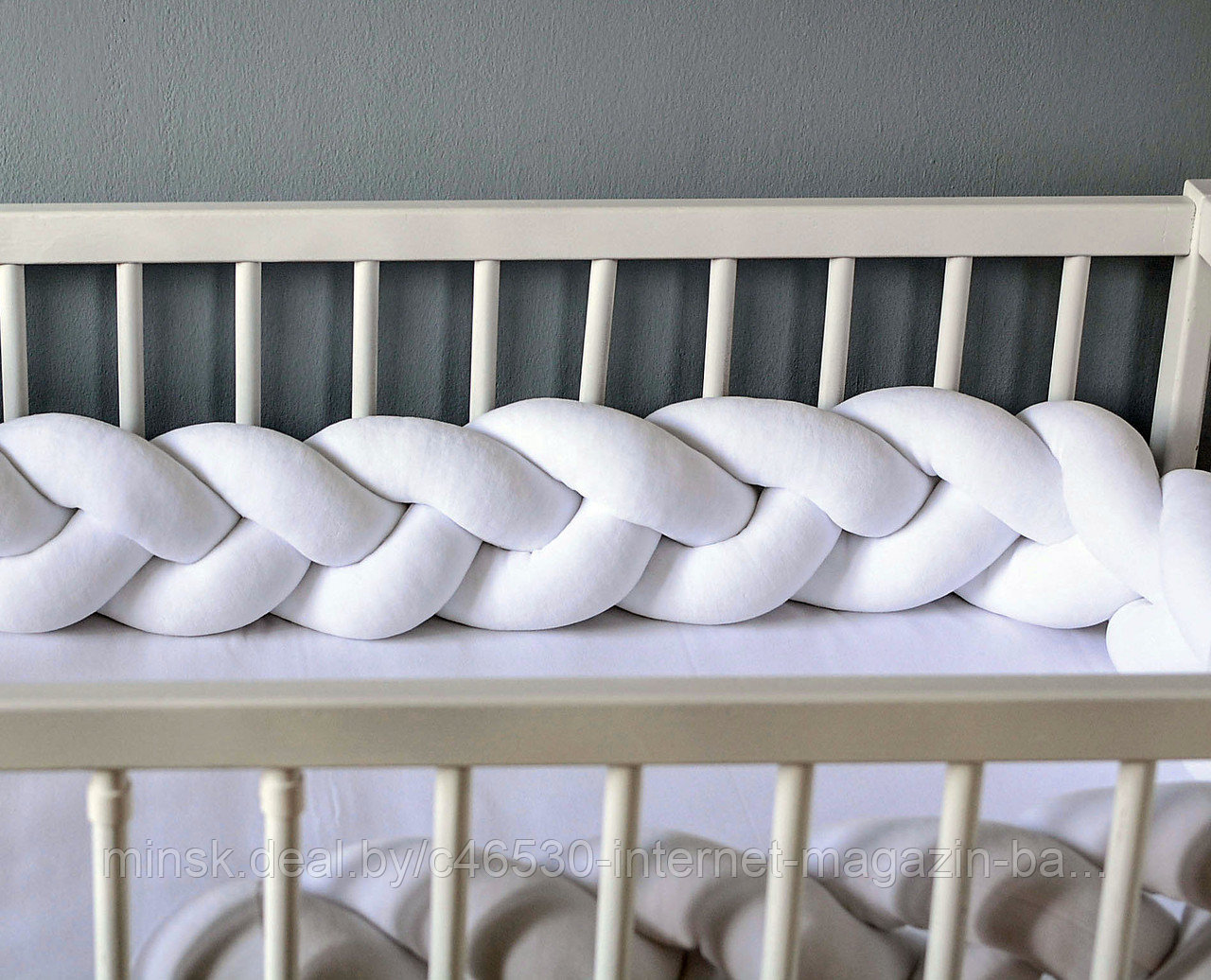 Бортики в кроватку для новорожденных косичка, плетенные. - фото 10 - id-p127525598