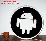 Рекламная вывеска односторонняя с LED подсветкой круглая Android ремонт телефонов 50 см, фото 2