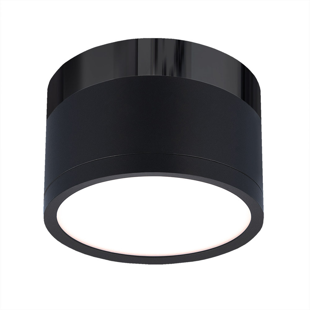 Накладной потолочный светодиодный светильник DLR029 10W 4200K черный матовый/черный хром - фото 1 - id-p127536149