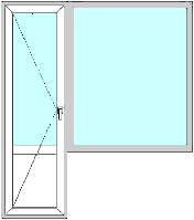Балконный блок ПВХ 1.6х2.15 двухкамерный стеклопакет арт.026
