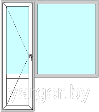 Балконный блок ПВХ 1.6х2.15 двухкамерный стеклопакет арт.026 - фото 1 - id-p8432317
