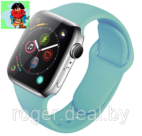 Силиконовый ремешок для Apple Watch 38/40 мм, цвет: Голубая Бирюза