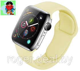 Силиконовый ремешок для Apple Watch 38/40 мм, цвет: Лимонно-желтый