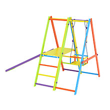 Комплекс Tigerwood Everest Plus: модуль площадка + гимнастический модуль + горка + качели (цветной)