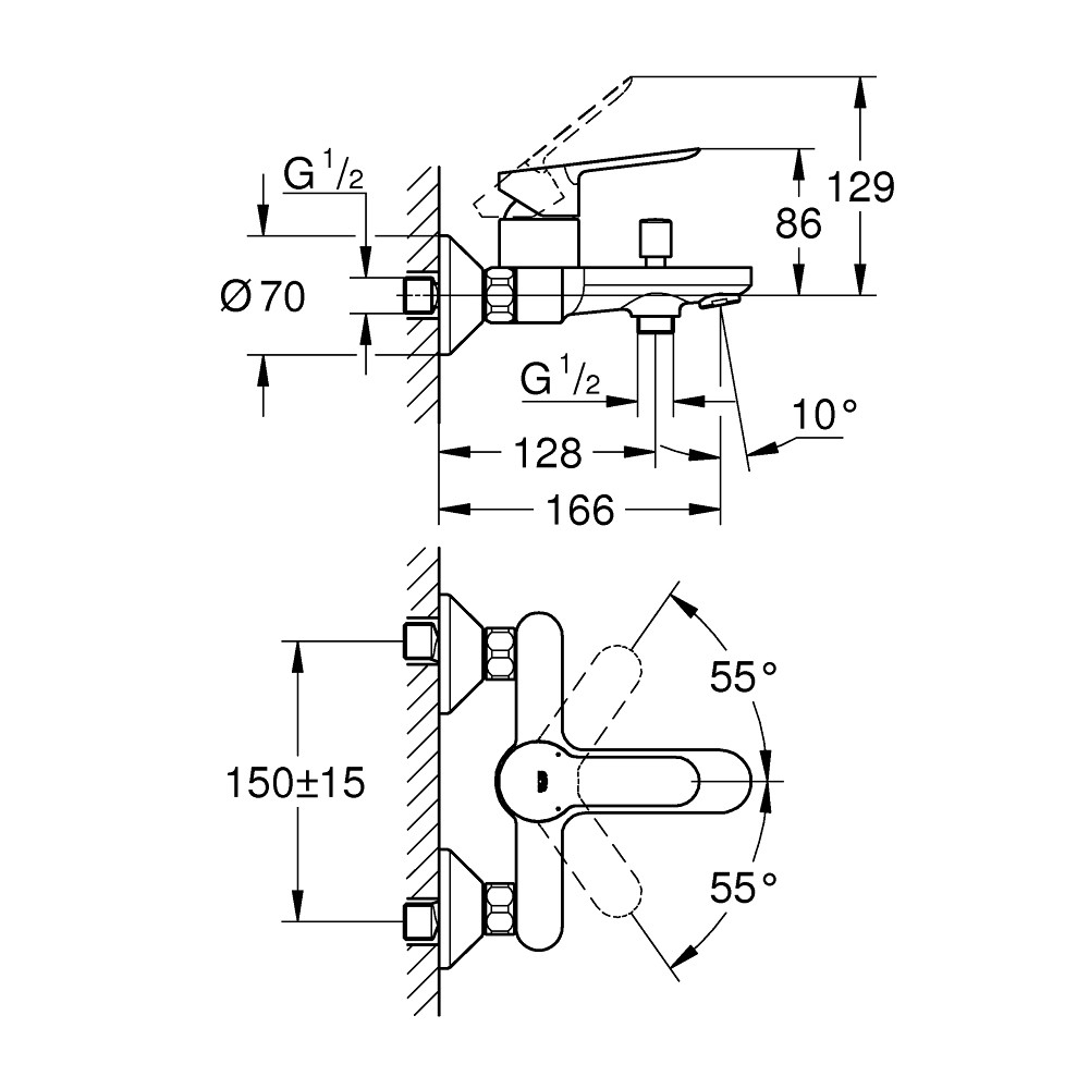 Смеситель для ванны Grohe BauEdge 23605000 - фото 2 - id-p127267162