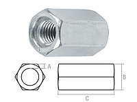 Гайка М16 (2х24х48 mm) удлиняющая, цинк, класс прочности 5.8 (20 шт) STARFIX SMC2-86969-20