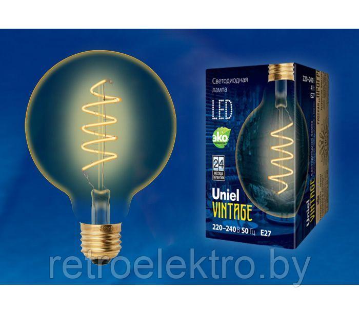 Ретро лампа светодиодная Эдисона UNIEL светодиодная LED-G95-4W/GOLDEN/E27/CW GLV21GO - фото 1 - id-p127590686