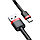 Кабель Type-C Baseus Cafule (быстрая зарядка QC 3.0) для зарядки 0.5м 3А плетеный черно-красный, фото 3