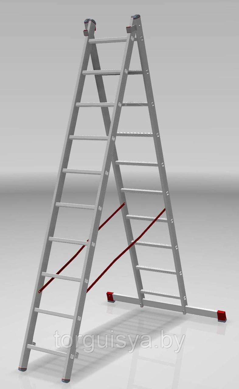 Лестница алюминиевая двухсекционная индустриальная 10 ст. NV 500 - фото 1 - id-p127594688