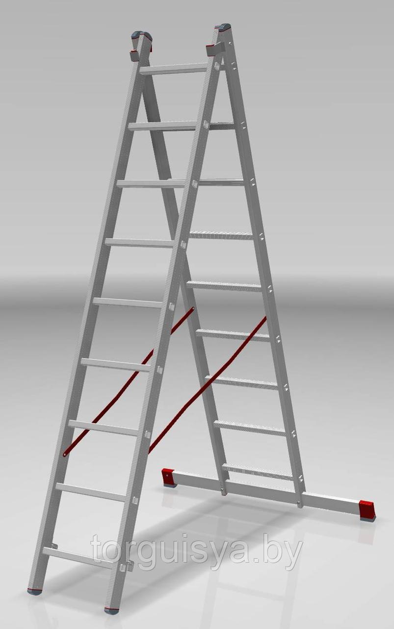 Лестница алюминиевая двухсекционная индустриальная 9 ст. NV 500 - фото 1 - id-p127594689
