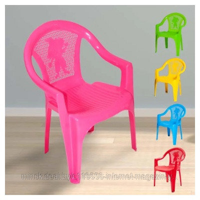 Кресло детское пластиковое (380х350х535мм) (голубой)