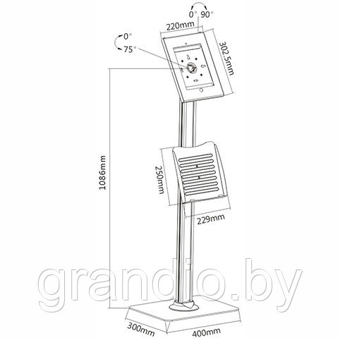 Рекламная стойка Ipad или для планшета белая - фото 2 - id-p127601411