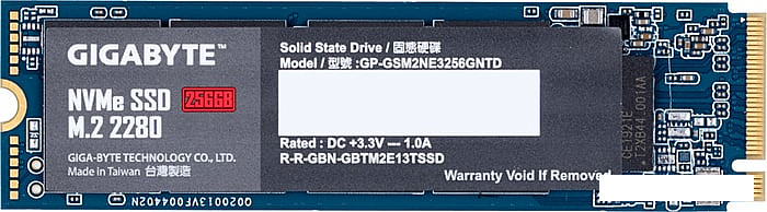 SSD Gigabyte NVMe 256GB GP-GSM2NE3256GNTD - фото 1 - id-p117078092