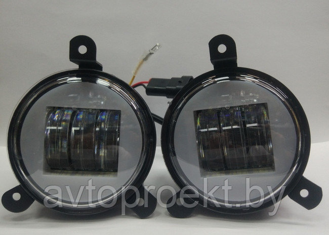 Светодиодные (LED) противотуманные фары 30W Lada Priora с квадратным ходовым огнем - фото 1 - id-p127620284
