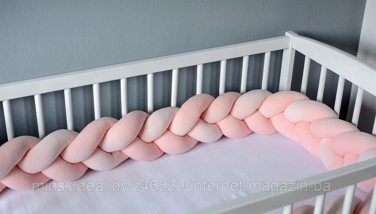 Бортики в кроватку для новорожденных косичка, плетенные. - фото 9 - id-p127627829