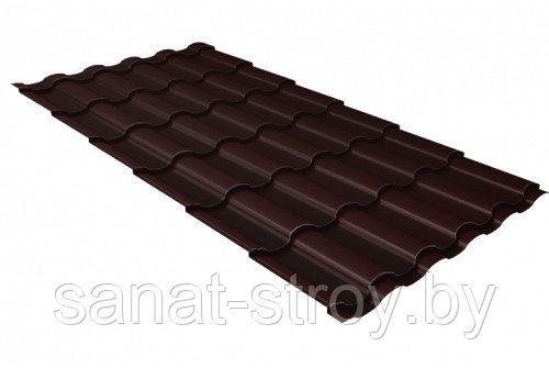 Металлочерепица Kredo Grand Line 0,5   Quarzit  RAL 8017 шоколад