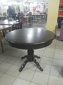 Стол круглый раздвижной из массива ольхи Прометей Dark OA (Dark OAK//Венге//Орех//Палисандр//Р-4) Мебель-Класс