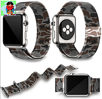 Металлический ремешок для Apple Watch 38/40, цвет: камуфляж черный