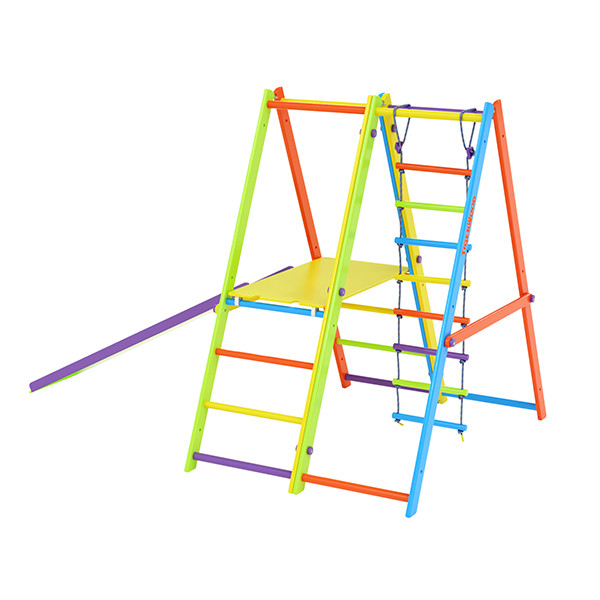 Комплекс Tigerwood Everest Plus: модуль площадка + гимнастический модуль + горка + веревочная лестница
