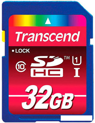 Карта памяти Transcend SDHC Class 10 UHS-I 32Gb (TS32GSDHC10U1), фото 2