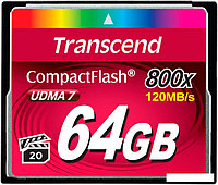 Карта памяти Transcend 800x CompactFlash Premium 64GB (TS64GCF800)