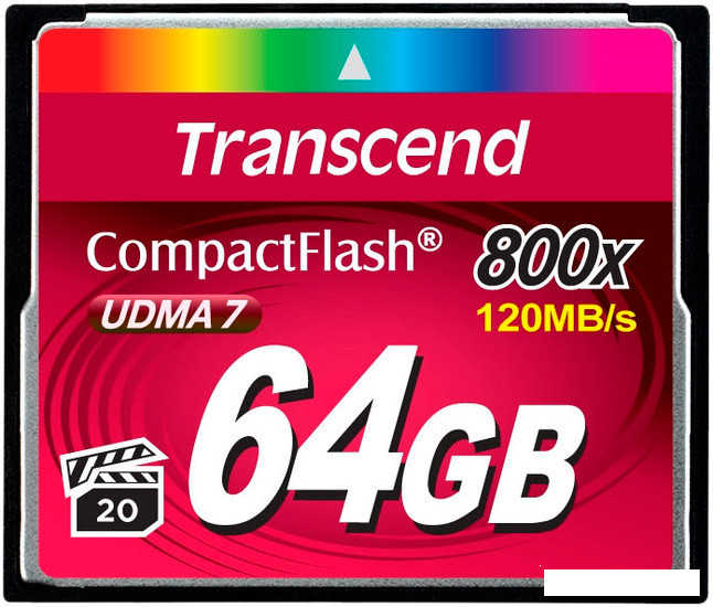 Карта памяти Transcend 800x CompactFlash Premium 64GB (TS64GCF800) - фото 1 - id-p115609493