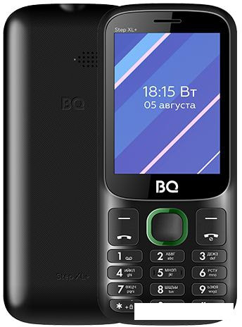 Мобильный телефон BQ-Mobile BQ-2820 Step XL+ (черный/зеленый) - фото 1 - id-p121649772