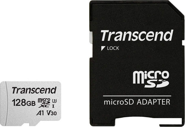 Карта памяти Transcend microSDXC 300S 128GB + адаптер, фото 2