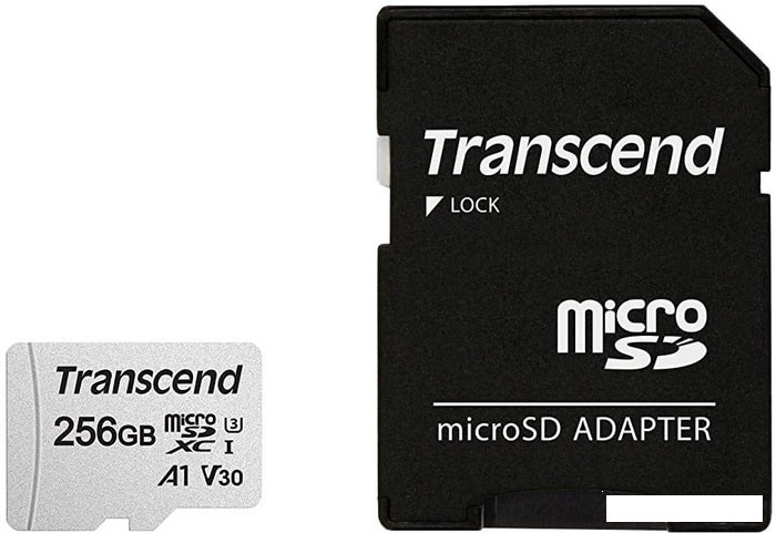 Карта памяти Transcend 300S 256GB (с адаптером) - фото 1 - id-p115610869