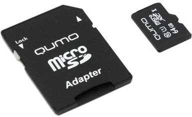 Карта памяти QUMO microSDXC QM64GMICSDXC10U3 64GB