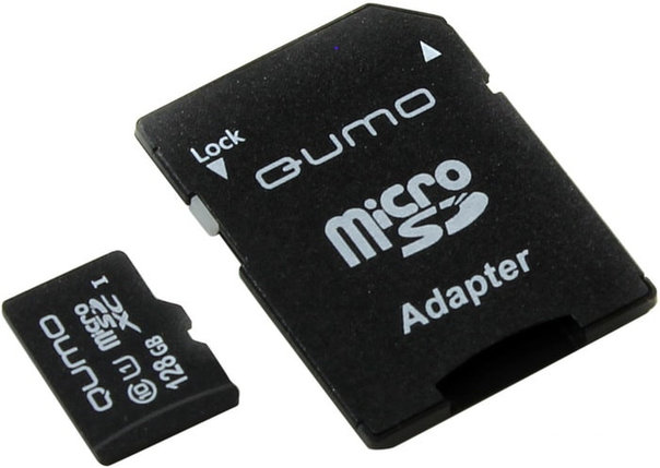 Карта памяти QUMO QM128GMICSDXC10U1 microSDXC 128GB + адаптер, фото 2