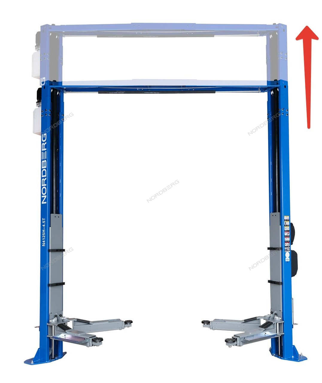 Подъемник двухстоечный с верхней синхронизацией, г/п 4,5 т NORDBERG N4125H-4,5T_380V - фото 2 - id-p127689280