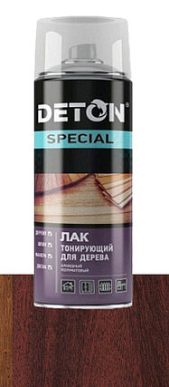 Лак тонирующий для дерева DETON SPECIAL (Махагон) защитный, аэрозоль 520 мл, фото 2