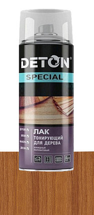 Лак тонирующий для дерева DETON SPECIAL (Тик) защитный, аэрозоль 520 мл, фото 2