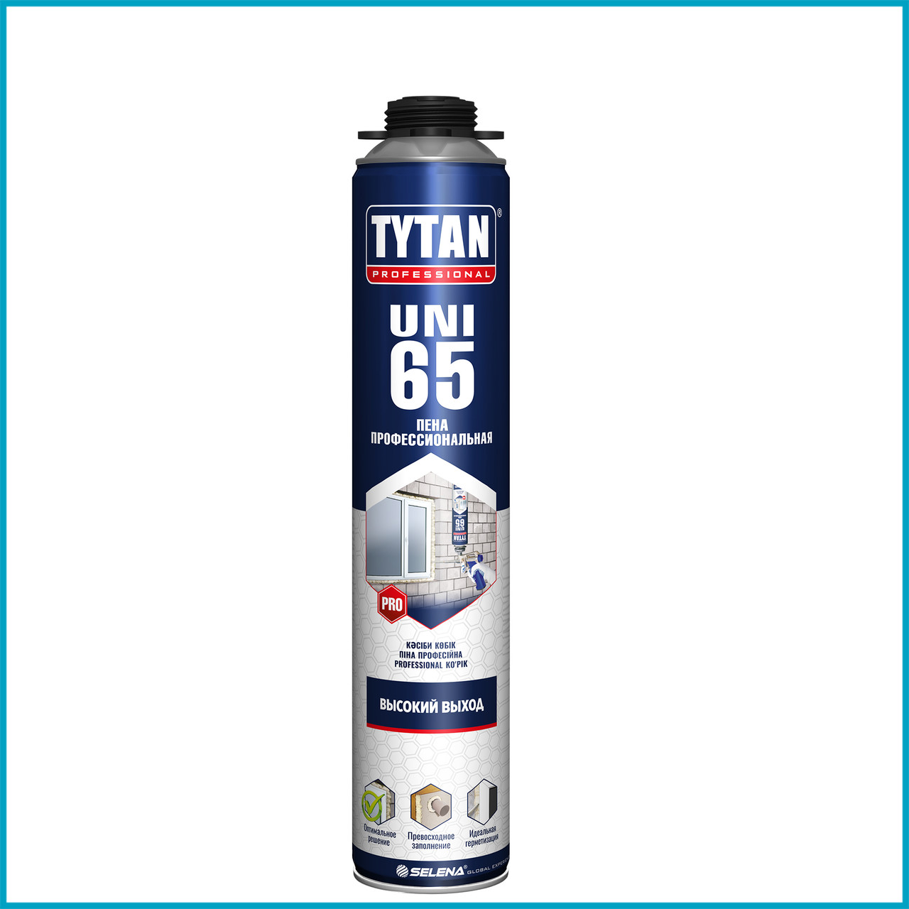 Tytan Professional 65 Uni (Титан Уни) летняя профессиональная монтажная пена 750 мл (Польша) выход до 65 л