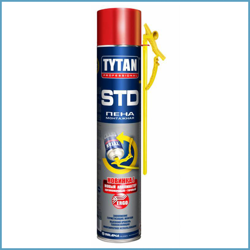 Tytan ТИТАН Professional STD ЭРГО пена монтажная 750 мл (бытовая монтажная пена с инновационным аппликатором