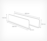 Пластиковый разделитель высотой 150 мм на Т-основании c магнитным скотчем, фото 4