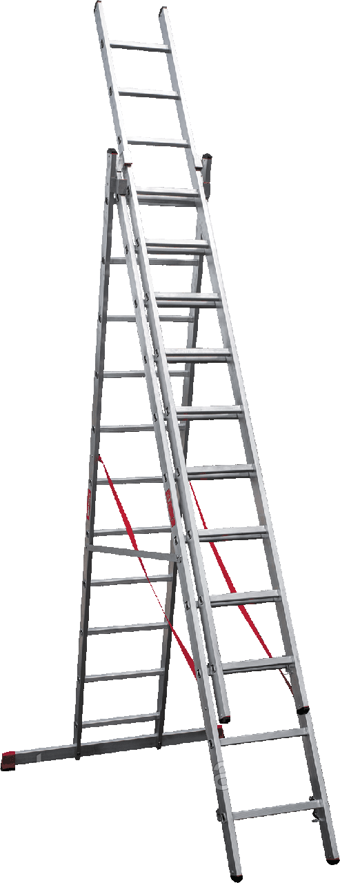 Лестница алюминиевая трехсекционная усиленная профессиальная 11 ст. NV 300 - фото 1 - id-p127702453