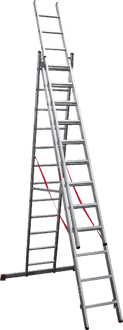 Лестница алюминиевая трехсекционная усиленная профессиальная 12 ст. NV 300 - фото 1 - id-p127702454
