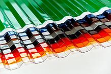 Профилированный поликарбонат МП-20 0,8 мм, волна 137,5/18мм, синий